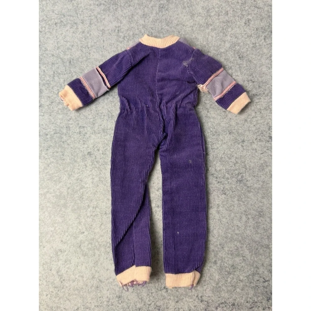 Vintage Barbie Clone Fashion Doll Size Purple Courdory Track Jumpsuit 90's